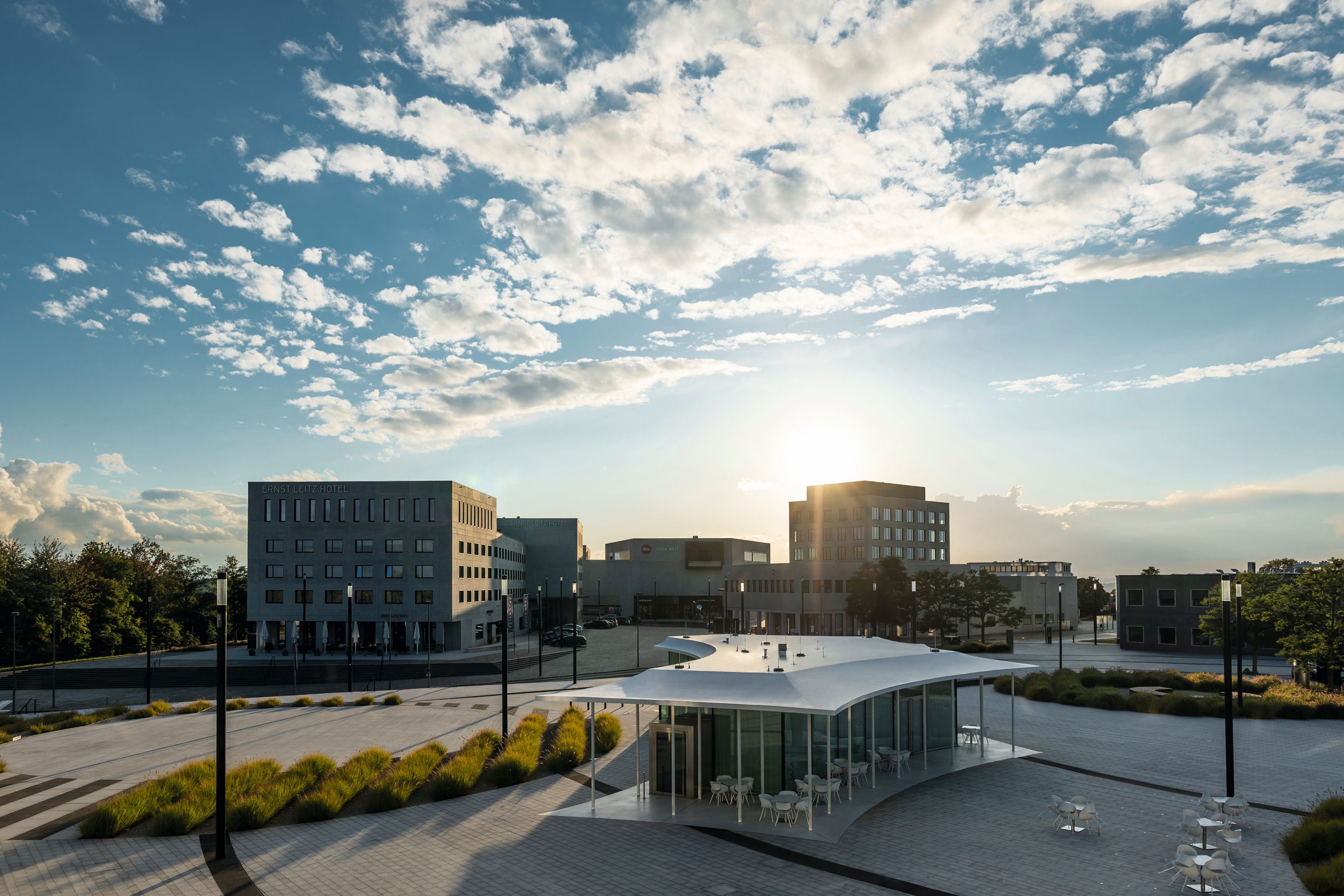 Blick auf den Campus der Leica Welt.